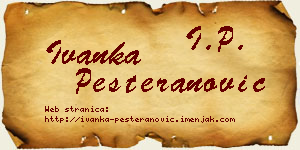 Ivanka Pešteranović vizit kartica